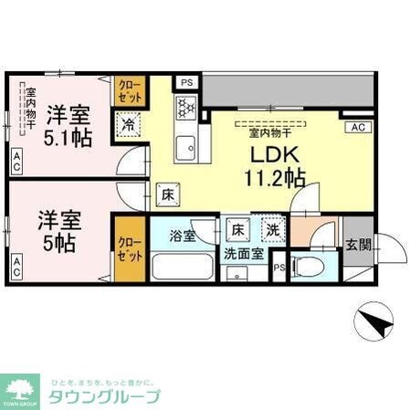 ドムスクレスト中町の物件間取画像